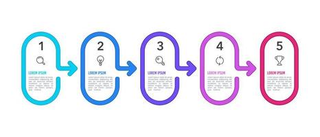 affaires infographie mince ligne avec La Flèche processus modèle. vecteur