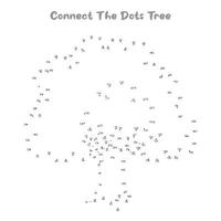 relier le points et dessiner arbre coloration page, éducatif Jeu pour enfants. ligne dessin pour enfants, vecteur