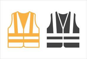 sécurité gilet icône. haute visibilité veste symbole. protecteur sécurité Vêtements avec réfléchissant rayures. vecteur illustration