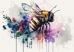 la nature peu merveilles étourdissant aquarelle vecteur dessins de les abeilles