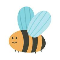 vecteur illustration de dessin animé abeille ou guêpe isolé sur blanche.