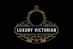 élégant luxe ornement frontière Cadre Royal badge emblème timbre étiquette logo conception vecteur