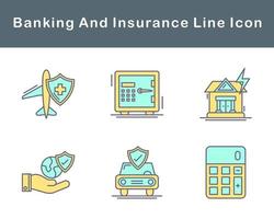 bancaire et Assurance vecteur icône ensemble