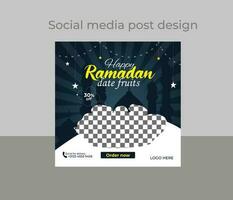 Ramadan nourriture social médias Publier vecteur