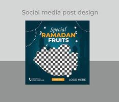 Ramadan nourriture social médias Publier vecteur