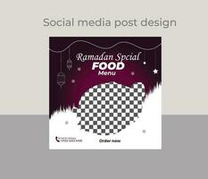 Ramadan nourriture social médias Publier vecteur