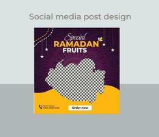Ramadan nourriture social médias Publier vecteur