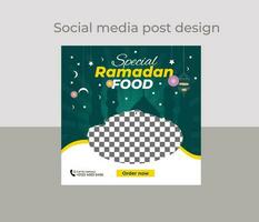 Ramadan nourriture social médias Publier vecteur