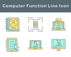 ordinateur une fonction vecteur icône ensemble