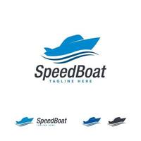 speedboat logo conçoit vecteur de concept, symbole de logo de transport de voyage