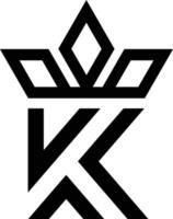 k couronne logo et icône vecteur