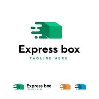 express box logo conçoit vecteur de concept, vecteur de modèle de logo de livraison rapide