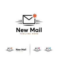 nouveau modèle de conceptions de logo de courrier, symbole de logo de message vecteur