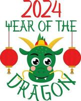 content Nouveau chinois année 2024 de le dragon vecteur