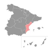 carte de la communauté valencienne, région d'espagne. illustration vectorielle. vecteur