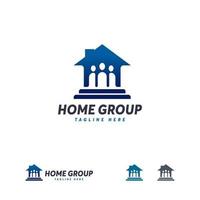 modèle de conceptions de logo de groupe de maison, modèle de logo immobilier vecteur