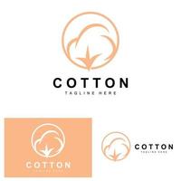 coton logo, doux coton fleur conception vecteur Naturel biologique les plantes vêtements matériaux et beauté textiles