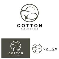 coton logo, doux coton fleur conception vecteur Naturel biologique les plantes vêtements matériaux et beauté textiles