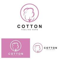 coton logo, doux coton fleur conception vecteur Naturel biologique les plantes vêtements matériaux et beauté textiles