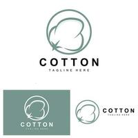 coton logo, doux coton fleur conception vecteur Naturel biologique les plantes vêtements matériaux et beauté textiles