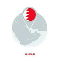 Bahreïn carte et drapeau, vecteur carte icône avec Souligné Bahreïn