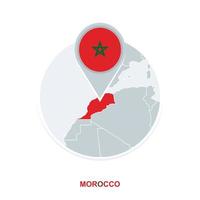 Maroc carte et drapeau, vecteur carte icône avec Souligné Maroc