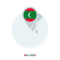 Maldives carte et drapeau, vecteur carte icône avec Souligné Maldives