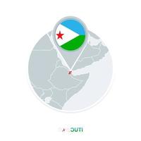 djibouti carte et drapeau, vecteur carte icône avec Souligné djibouti