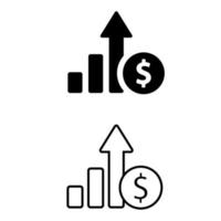 ensemble de vecteurs d'icônes de graphique. collection de signes d'illustration d'analyse. symbole ou logo d'analyse. vecteur