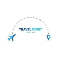 Voyage point logo conception modèle. épingle icône avec avion combinaison. vecteur