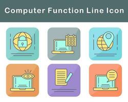 ordinateur une fonction vecteur icône ensemble