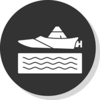 conception d'icône vectorielle de course de bateaux de sprint à réaction vecteur