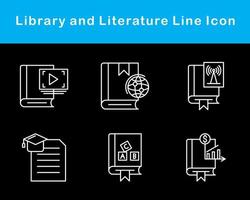 bibliothèque et Littérature vecteur icône ensemble