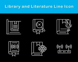 bibliothèque et Littérature vecteur icône ensemble