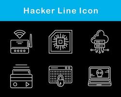 hacker, vecteur, icône, ensemble vecteur