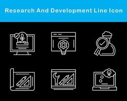 recherche et développement vecteur icône ensemble