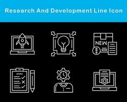 recherche et développement vecteur icône ensemble