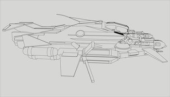 lineart du vaisseau spatial vecteur