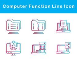 ordinateur une fonction vecteur icône ensemble