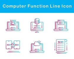 ordinateur une fonction vecteur icône ensemble