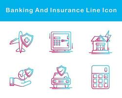 bancaire et Assurance vecteur icône ensemble