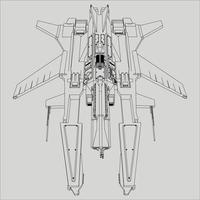 lineart du vaisseau spatial vecteur