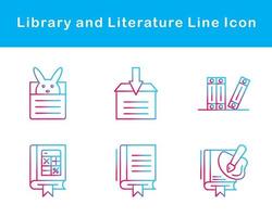 bibliothèque et Littérature vecteur icône ensemble