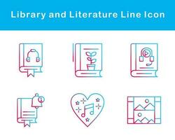 bibliothèque et Littérature vecteur icône ensemble