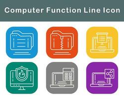 ordinateur une fonction vecteur icône ensemble