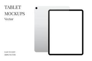 vecteur de maquette de tablette. tablette moderne avec écran vide. ordinateur tablette réaliste isolé sur fond blanc.
