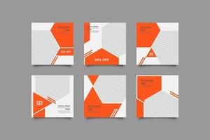 modèle de publication de médias sociaux orange moderne minimaliste vecteur