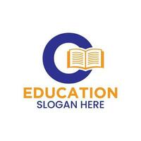 lettre o éducation logo concept avec ouvert livre icône modèle vecteur