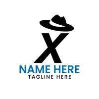 lettre X messieurs chapeau logo conception concept avec cow-boy chapeau icône modèle vecteur