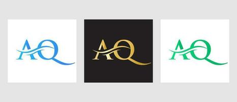 initiale monogramme lettre aq logo conception. aq logotype modèle vecteur